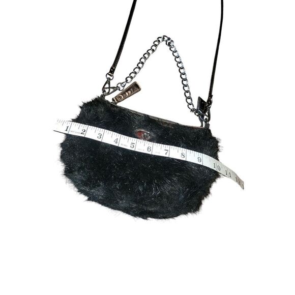 SHARIF Black Faux Fur Handbag Crossbody Handbag 2000s - Picture 8 of 11